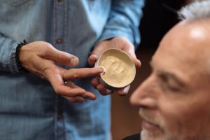 styling hair with pomade